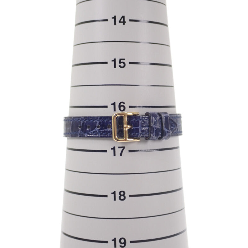 エルメス HERMES ルバン ラグベゼルダイヤ 腕時計 イエローゴールド×ピンクゴールド ネイビー クオーツ ホワイト文字盤 レディース【中古】【Aランク】