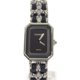 シャネル CHANEL プルミエール アイコニックチェーン L H7022 腕時計 ステンレススチール レザー クオーツ ブラック文字盤 レディース【中古】【Aランク】