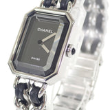 シャネル CHANEL プルミエール アイコニックチェーン L H7022 腕時計 ステンレススチール レザー クオーツ ブラック文字盤 レディース【中古】【Aランク】
