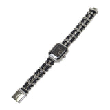 シャネル CHANEL プルミエール アイコニックチェーン L H7022 腕時計 ステンレススチール レザー クオーツ ブラック文字盤 レディース【中古】【Aランク】