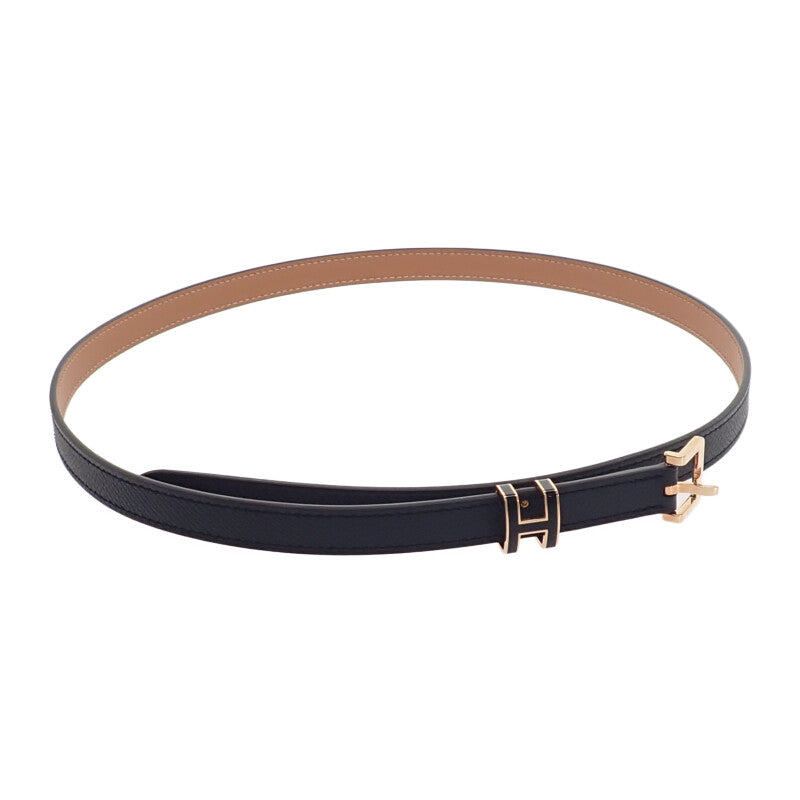 エルメス HERMES ポップH15 アッシュ H081087 ベルト ヴォーエプソン ブラック ゴールド金具 80 レディース【中古】【SAランク】