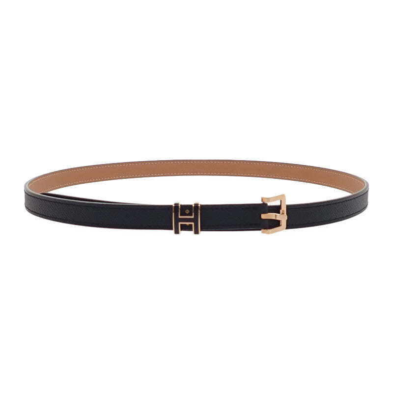 エルメス HERMES ポップH15 アッシュ H081087 ベルト ヴォーエプソン ブラック ゴールド金具 80 レディース【中古】【SAランク】