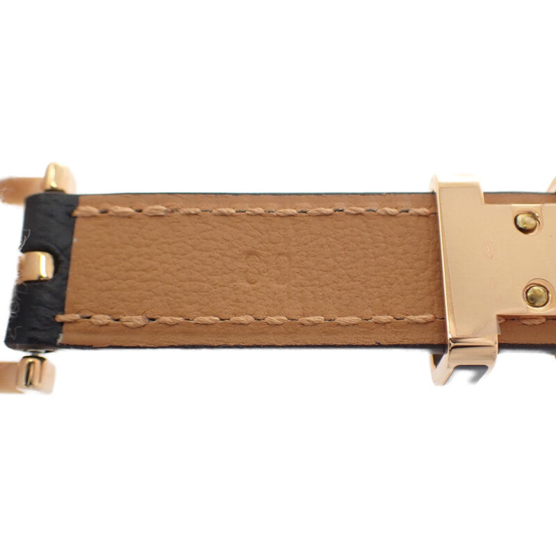 エルメス HERMES ポップH15 アッシュ H081087 ベルト ヴォーエプソン ブラック ゴールド金具 80 レディース【中古】【SAランク】