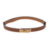 エルメス HERMES ケリー18 W刻印 H069853 ベルト ヴォーエプソン ブラウン ゴールド金具 レディース【中古】【Sランク】