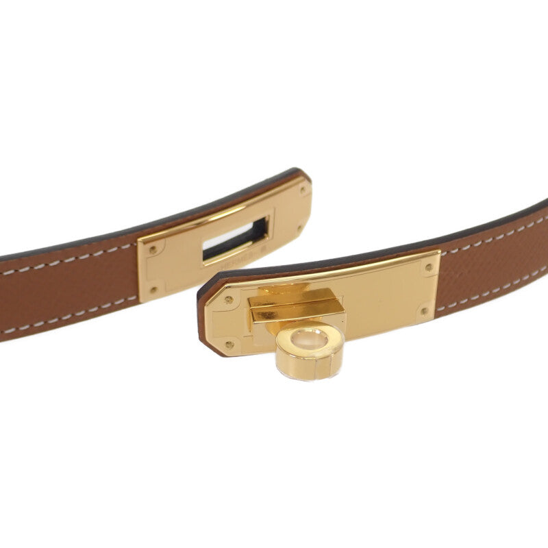 エルメス HERMES ケリー18 W刻印 H069853 ベルト ヴォーエプソン ブラウン ゴールド金具 レディース【中古】【Sランク】