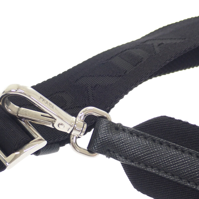 プラダ PRADA Re-Nylon 2VH133 ショルダーバッグ ナイロン サフィアーノ ブラック シルバー金具 レディース メンズ【中古】【ABランク】