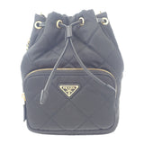 【中古】プラダ PRADA チェーンRe-Nylonショルダー 1BH038 2WAYバッグ ナイロン ブラック ゴールド金具 レディース【Aランク】