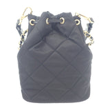 【中古】プラダ PRADA チェーンRe-Nylonショルダー 1BH038 2WAYバッグ ナイロン ブラック ゴールド金具 レディース【Aランク】