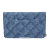 シャネル CHANEL クラシックチェーンウォレット AP0250 長財布 デニム ネイビー ゴールド金具 レディース【中古】【Aランク】