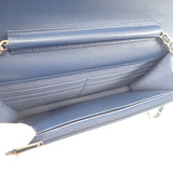 シャネル CHANEL クラシックチェーンウォレット AP0250 長財布 デニム ネイビー ゴールド金具 レディース【中古】【Aランク】