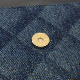 シャネル CHANEL クラシックチェーンウォレット AP0250 長財布 デニム ネイビー ゴールド金具 レディース【中古】【Aランク】