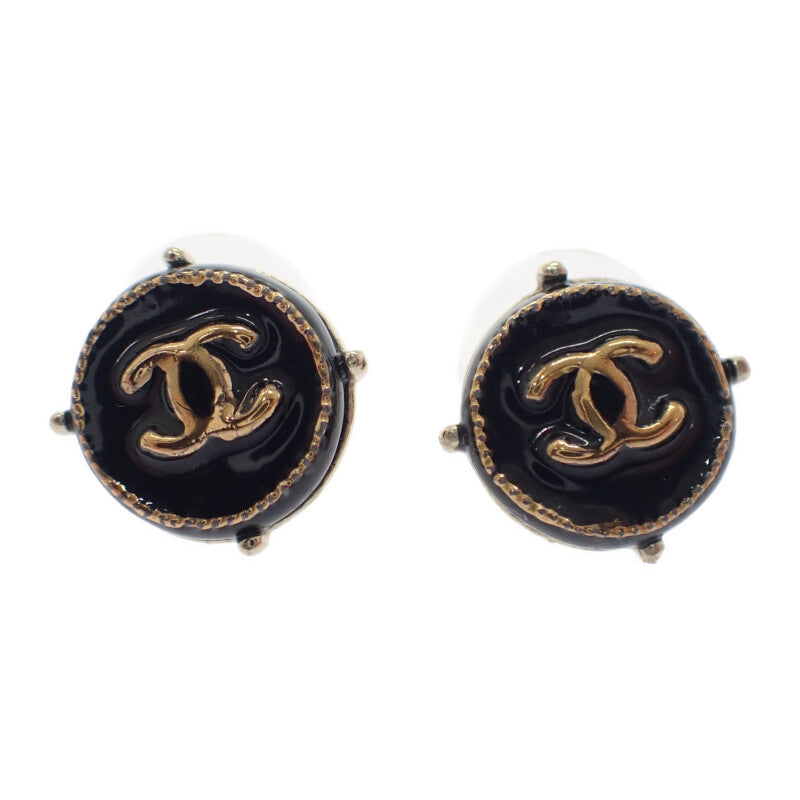 シャネル CHANEL ココマーク ピアス メタル ブラック ゴールド金具 