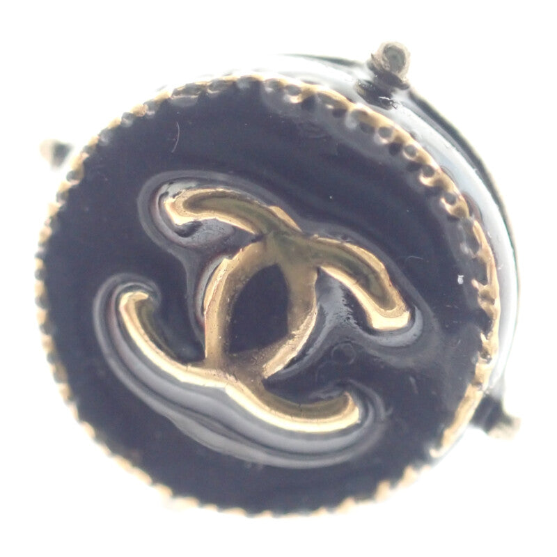 香奈兒 CHANEL COCO Mark 耳環 金屬 黑色 金色金屬配件 女士 男女通用【中古】【AB級】