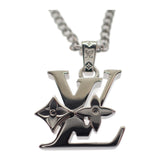 【中古】ルイヴィトン LOUIS VUITTON ペンダント・モノグラム・ロウ M02254 ネックレス メタル シルバー レディース【Aランク】