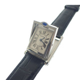 カルティエ CARTIER タンクバスキュラント SM W1011158 腕時計 ステンレススチール レザー シルバー ブラック クオーツ シルバー文字盤 レディース【中古】【Aランク】