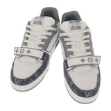 ルイヴィトン LOUIS VUITTON LVトレイナー 1ADF0V モノグラム スニーカー レザー グレー ホワイト メンズ ユニセックス【中古】【SAランク】