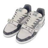 ルイヴィトン LOUIS VUITTON LVトレイナー 1ADF0V モノグラム スニーカー レザー グレー ホワイト メンズ ユニセックス【中古】【SAランク】