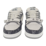 ルイヴィトン LOUIS VUITTON LVトレイナー 1ADF0V モノグラム スニーカー レザー グレー ホワイト メンズ ユニセックス【中古】【SAランク】
