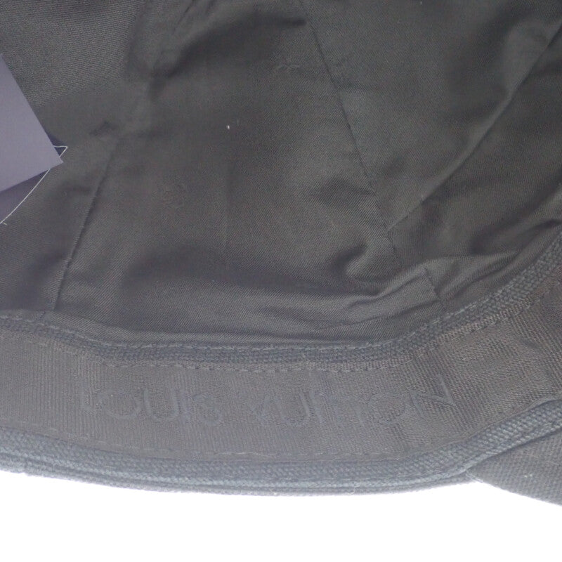 ルイヴィトン LOUIS VUITTON アエログラム 58 M77124 キャップ コットン ブラック メンズ レディース【中古】【Aランク】