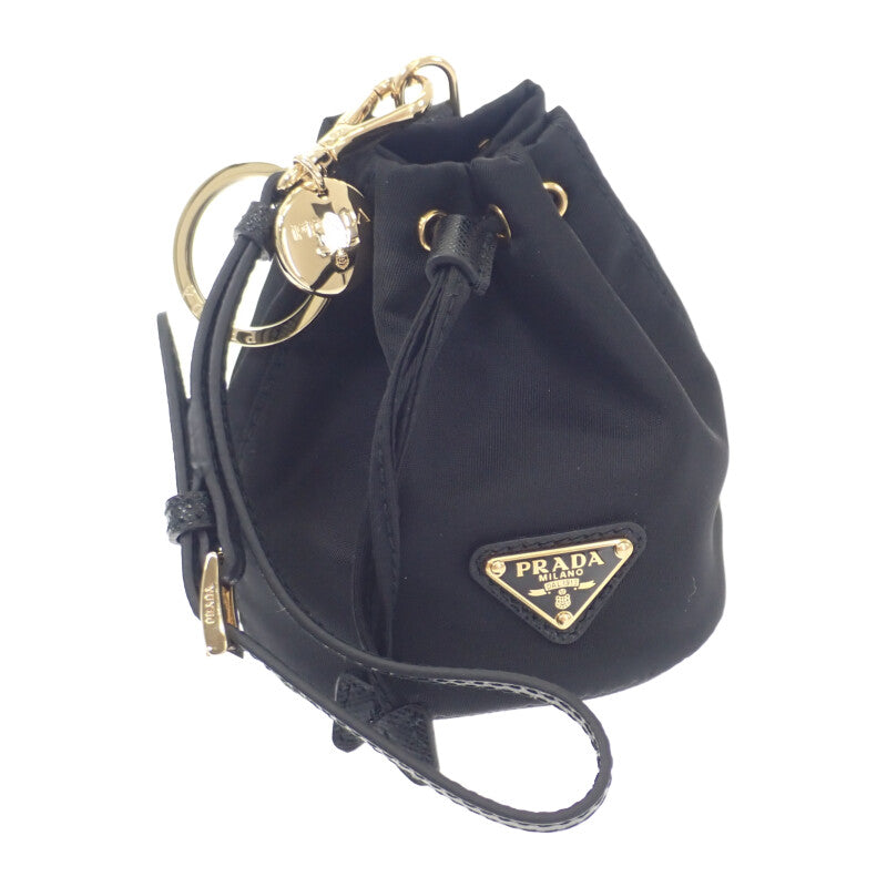 プラダ PRADA ミニアイコン 1TT202_2DMK_F0632 バッグチャーム ナイロン ブラック レディース【中古】【SAランク】