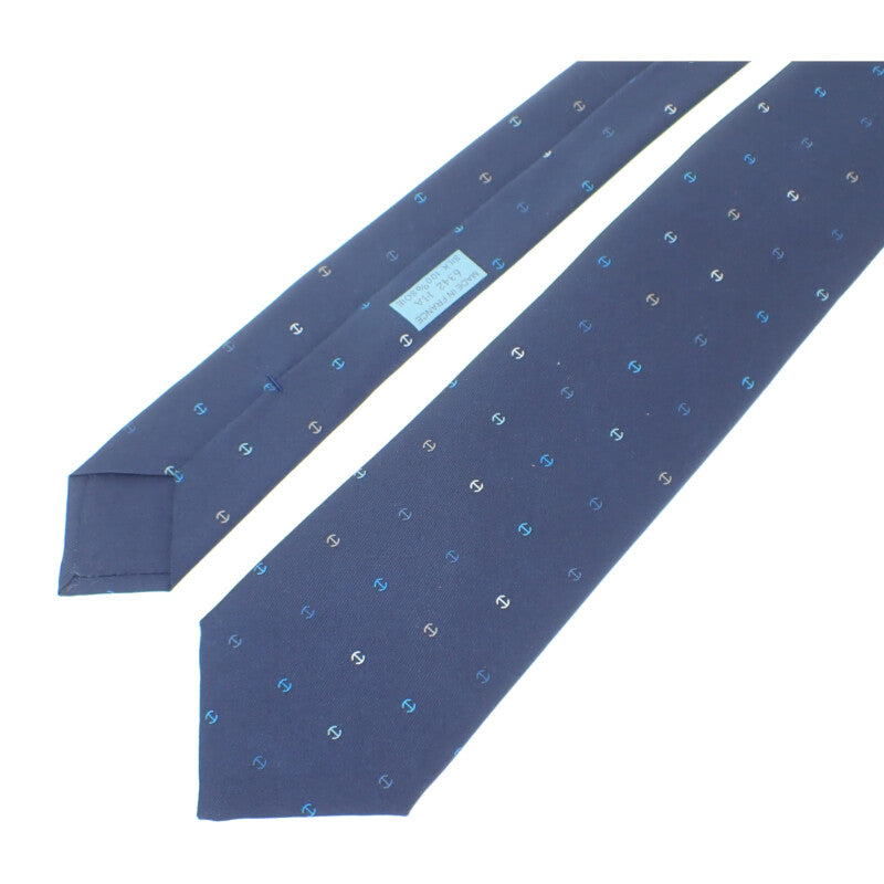 エルメス HERMES シルクツイルタイ Hトノー H006342T ネクタイ シルク ネイビー マルチカラー メンズ【中古】【SAランク】