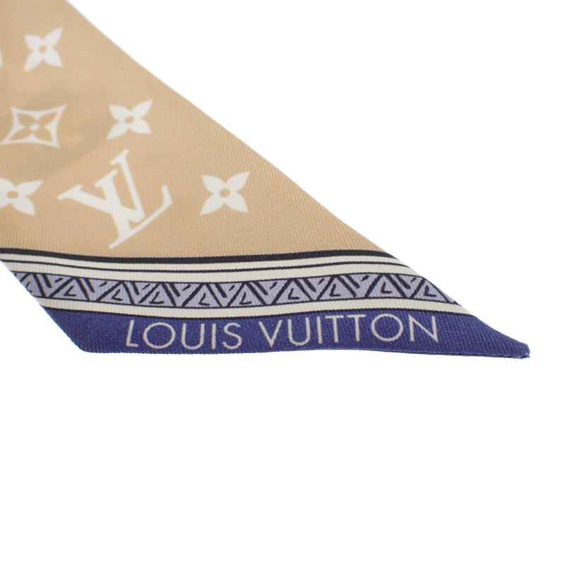 ルイヴィトン LOUIS VUITTON エクリプスバンドー M79533 スカーフ シルク ブルー ベージュ レディース【中古】【SAランク】