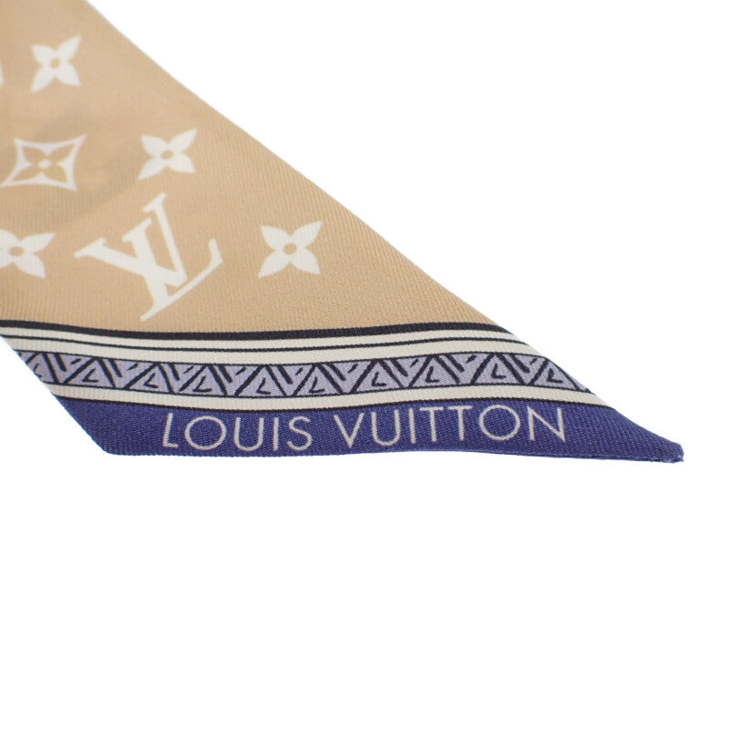 ルイヴィトン LOUIS VUITTON エクリプスバンドー M79533 スカーフ シルク ブルー ベージュ レディース【中古】【SAランク】
