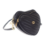 グッチ GUCCI インターロッキングG ハート 751628 ショルダーバッグ カーフ ブラック ゴールド金具 レディース【中古】【Aランク】
