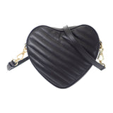 グッチ GUCCI インターロッキングG ハート 751628 ショルダーバッグ カーフ ブラック ゴールド金具 レディース【中古】【Aランク】