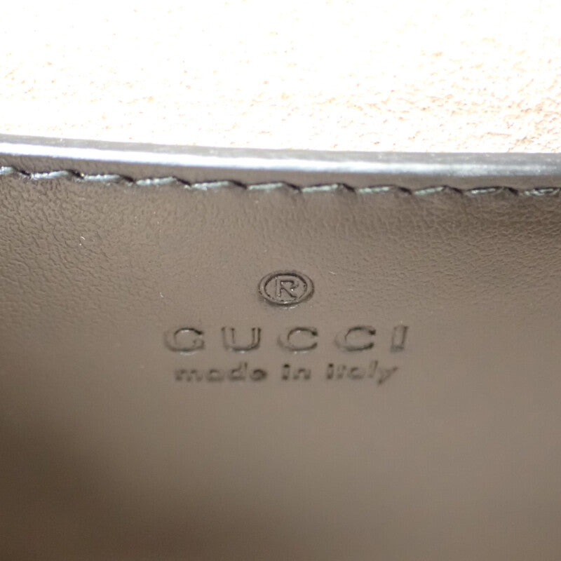 GUCCI Interlocking G Heart 751628 Shoulder Bag Calf Black Gold Hardware Women's