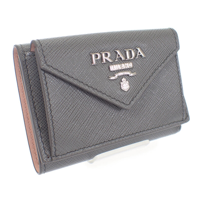 中古】プラダ PRADA サフィアーノ コンパクトウォレット 1MH021 三  