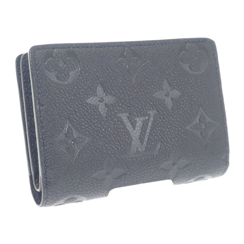 【中古】ルイヴィトン LOUIS VUITTON ポルトフォイユ・クレア コインケース M80151 モノグラム 二つ折り財布 モノグラムアンプラント ブラック メンズ【Sランク】