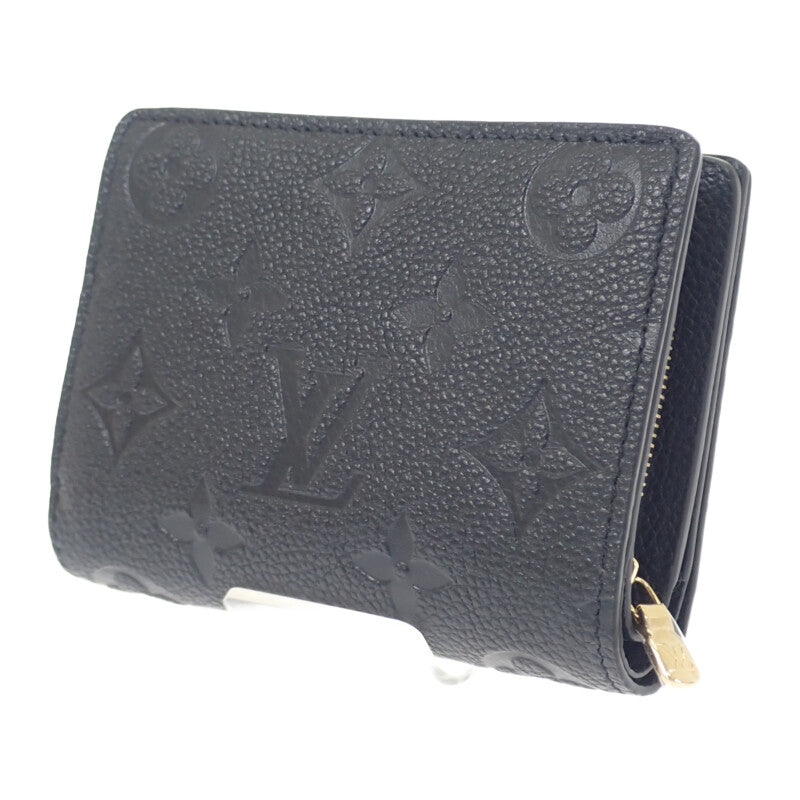 【中古】ルイヴィトン LOUIS VUITTON ポルトフォイユ・クレア コインケース M80151 モノグラム 二つ折り財布 モノグラムアンプラント ブラック メンズ【Sランク】