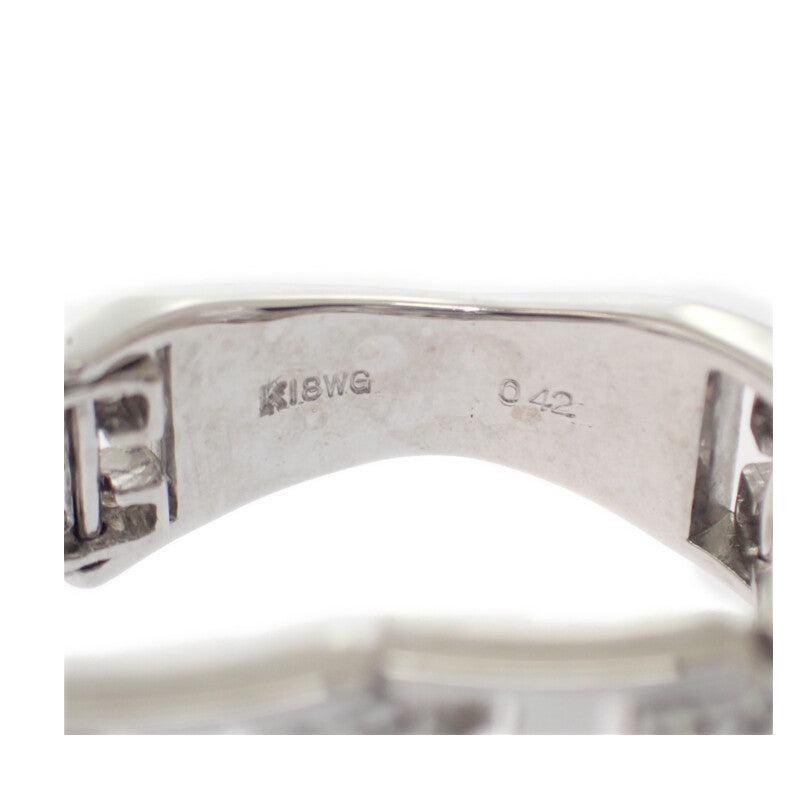 K18WG Design Jewelry Ring 14.5 K18 White Gold Diamond Ladies