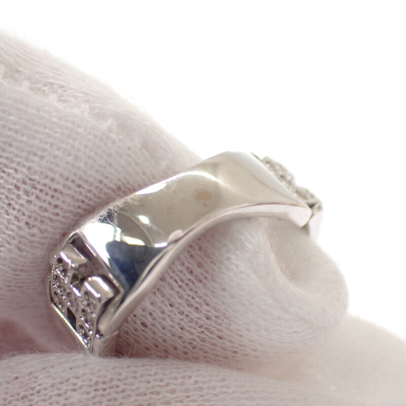 K18WG Design Jewelry Ring 14.5 K18 White Gold Diamond Ladies