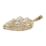 ミキモト MIKIMOTO パール ペンダントトップ K18イエローゴールド アコヤ真珠 ダイヤモンド レディース【中古】【Aランク】