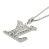 【商談中/対象者以外注文不可】ルイヴィトン LOUIS VUITTON ペンダント LV GM Q93670 ネックレス K18ホワイトゴールド ダイヤモンド メンズ レディース【中古】【Aランク】