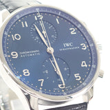 IWC インターナショナルウォッチカンパニー IWC ポルトギーゼ クロノグラフ IW371491 腕時計 ステンレススチール 自動巻き ブルー文字盤 メンズ【中古】【Aランク】