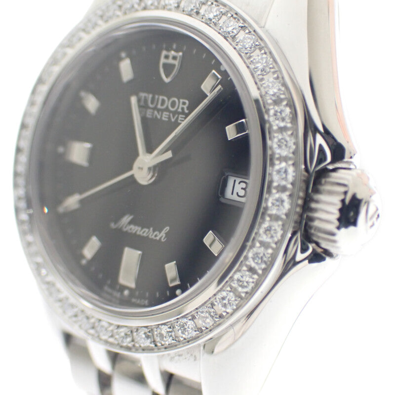 帝舵 TUDOR Monarch 鑽石錶圈 15810 腕錶 不鏽鋼 石英 黑色錶盤 女款【中古】【A級品】
