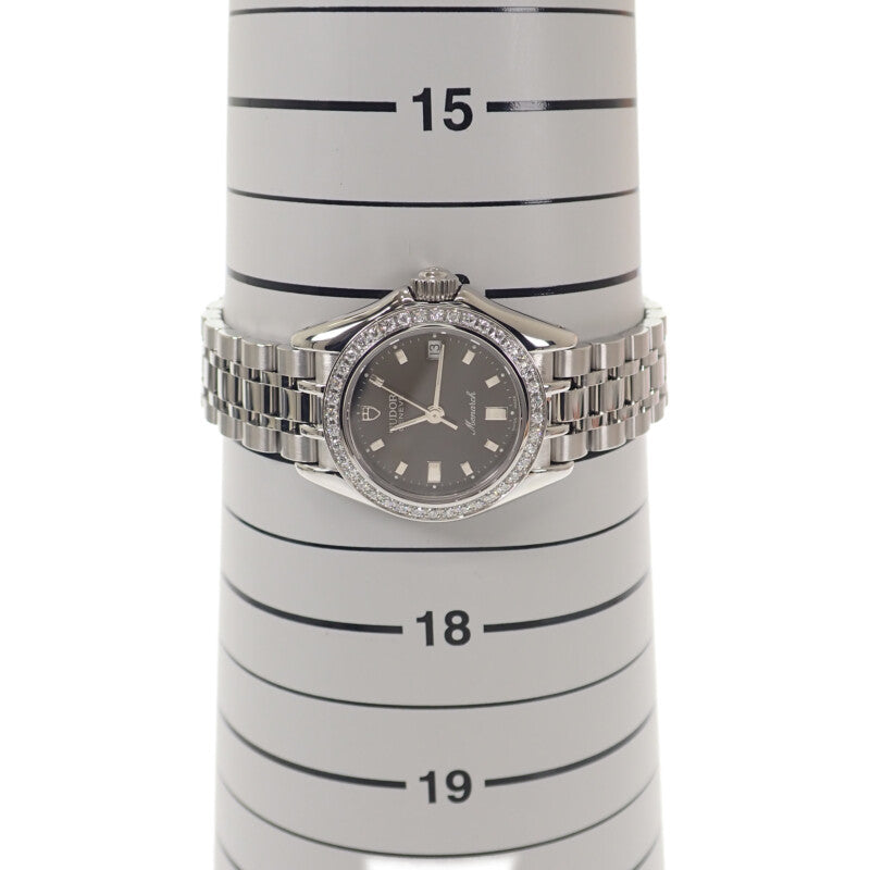 チューダー TUDOR モナーク ダイヤモンドベゼル 15810 腕時計 ステンレススチール クオーツ ブラック文字盤 レディース【中古】【Aランク】