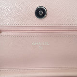 シャネル CHANEL クラシック ショルダー AP0250 ウォレットチェーン キャビアスキン ピンク シルバー金具 レディース【中古】【Aランク】