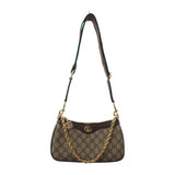 グッチ GUCCI スモール オフィディア 735132_FABLE_9442 ショルダーバッグ レザー ブラウン ベージュ レディース【中古】【SAランク】