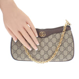 グッチ GUCCI スモール オフィディア 735132_FABLE_9442 ショルダーバッグ レザー ブラウン ベージュ レディース【中古】【SAランク】