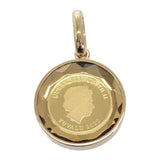 ツバル金貨 ペンダントトップ K18イエローゴールド K24イエローゴールド レディース【中古】【Aランク】