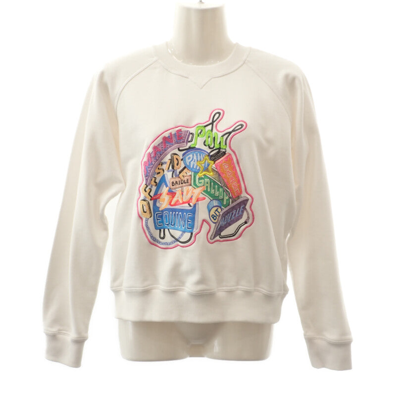 エルメス HERMES CHEVALOSCOP 23SS 36 3E4626DA スウェット コットン ホワイト ネオン レディース メンズ【中古】【SAランク】