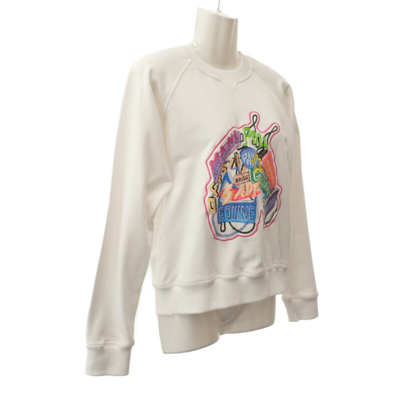 エルメス HERMES CHEVALOSCOP 23SS 36 3E4626DA スウェット コットン ホワイト ネオン レディース メンズ【中古】【SAランク】