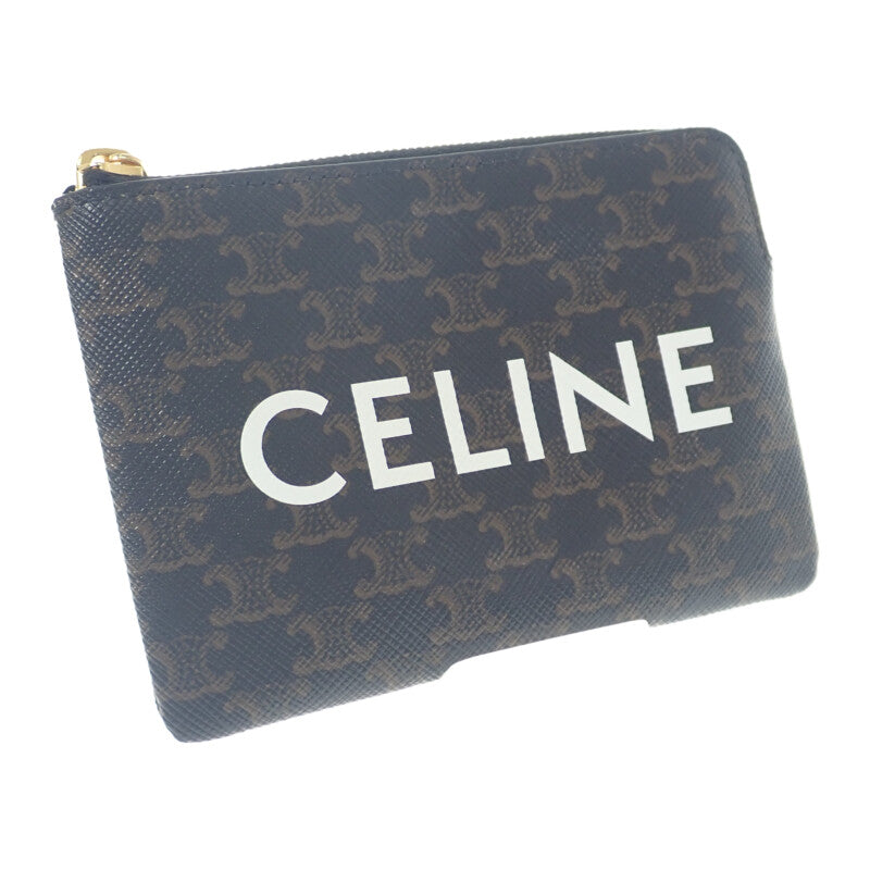 セリーヌ CELINE コインパース 10C662CA2-38NO コインケース トリオンフキャンバス ブラック ブラウン レディース【中古】【Aランク】