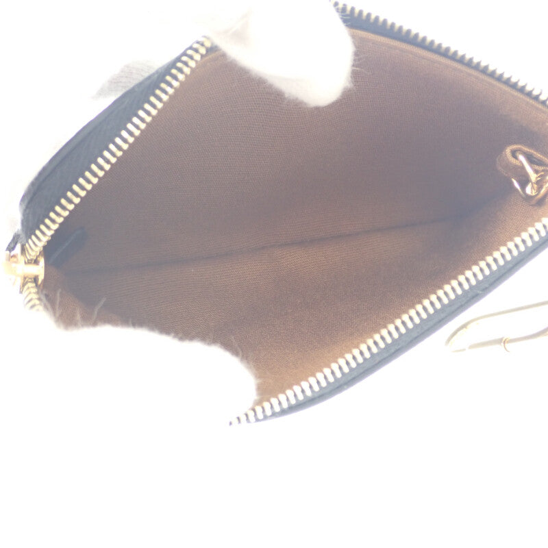 CELINE 零錢包 10C662CA2-38NO 零錢夾 TRIOMPHE帆布 黑色 棕色 女款【中古】【A級】