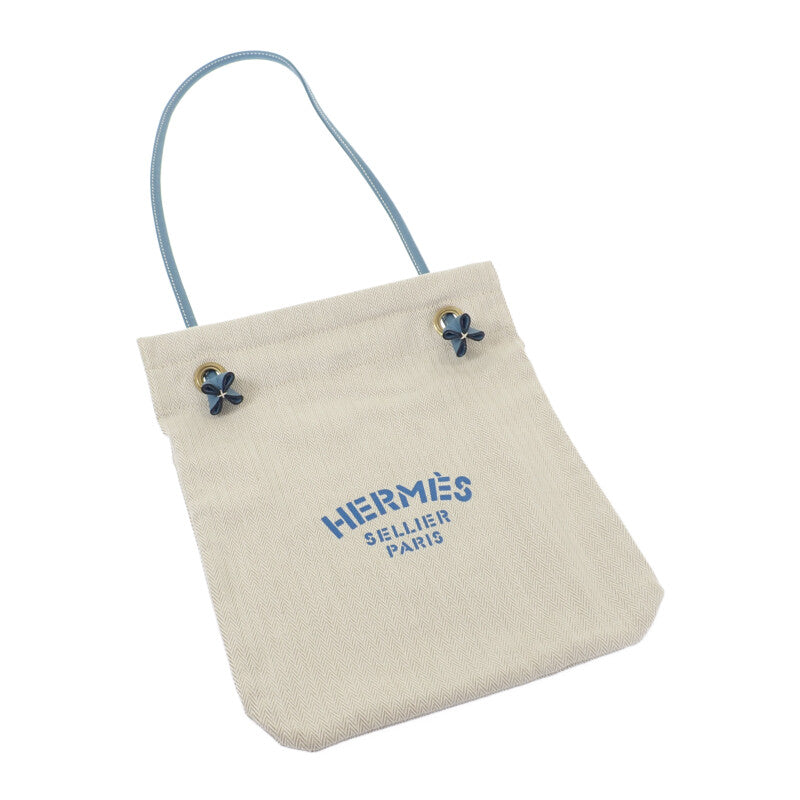 エルメス HERMES アリーヌPM ショルダーバッグ レザー トワルシェブロン アイボリー ブルー メンズ レディース【中古】【Aランク】