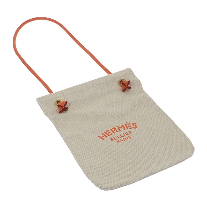 エルメス HERMES アリーヌPM ショルダーバッグ レザー トワルシェブロン アイボリー オレンジ メンズ レディース【中古】【Aランク】